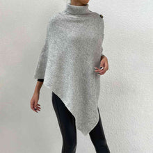 Load image into Gallery viewer, Turtleneck Buttoned Poncho
