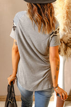 Load image into Gallery viewer, HAPPY EASTER Leopard Graphic Raglan Sleeve Tee
