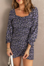 Load image into Gallery viewer, Ditsy Floral Smocked Sweetheart Neck Mini Dress
