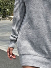 Load image into Gallery viewer, One Shoulder Lantern Sleeve Sweater Dress
