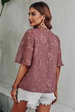 Load image into Gallery viewer, Applique Round Neck Half Sleeve Blouse
