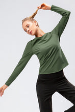 Load image into Gallery viewer, Raglan Sleeve Round Neck Athletic Top
