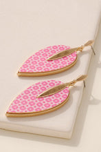 Load image into Gallery viewer, Leaf Shaped Wood Dangling Earrings
