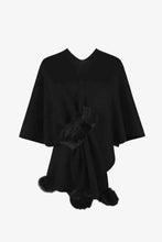 Load image into Gallery viewer, Surplice Neck Pom-Pom Trim Poncho
