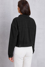 Load image into Gallery viewer, Button Up Dropped Shoulder Denim Jacket
