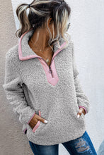 Load image into Gallery viewer, O-ring Zip Half Placket Teddy Top
