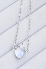 Load image into Gallery viewer, 925 Sterling Silver Moonstone Heart Pendant Necklace
