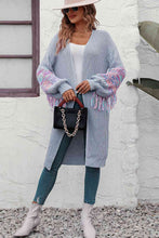 Load image into Gallery viewer, Fringe Sleeve Dropped Shoulder Cardigan
