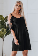 Load image into Gallery viewer, Spliced Lace Cold-Shoulder Mini Dress

