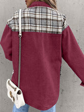 Load image into Gallery viewer, Plaid Button Up Dropped Shoulder Jacket
