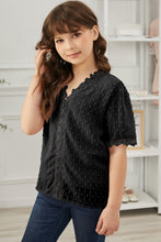 Load image into Gallery viewer, Girls Swiss Dot Spliced Lace Blouse
