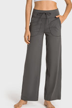 Load image into Gallery viewer, Drawstring Waist Wide Leg Sports Pants with Pockets
