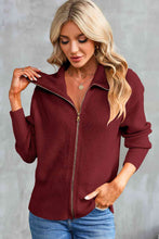 Load image into Gallery viewer, Zip-Up Collared Cardigan
