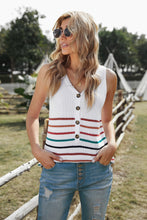 Load image into Gallery viewer, V Neck Striped Pattern Knit Tank
