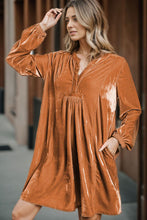 Load image into Gallery viewer, Notched Balloon Sleeve Ruched Mini Dress

