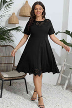 Load image into Gallery viewer, Plus Size Round Neck Openwork Dress
