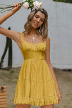 Load image into Gallery viewer, Tie Shoulder Tiered Sweetheart Neck Dress
