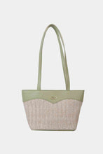 Load image into Gallery viewer, Two-Tone Straw PU Tote Bag
