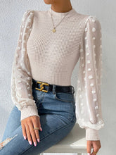 Load image into Gallery viewer, Swiss Dot Waffle-Knit Lantern Sleeve T-Shirt
