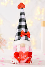 Load image into Gallery viewer, Valentine&#39;s Day Plaid Pointed Hat Gnome
