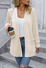 Load image into Gallery viewer, Cable-Knit Long Sleeve Cardigan with Pocket
