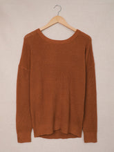 Load image into Gallery viewer, Crisscross Back Waffle-Knit Sweater
