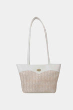 Load image into Gallery viewer, Two-Tone Straw PU Tote Bag
