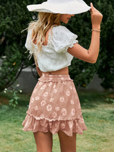 Load image into Gallery viewer, Botanical Print Frill Trim Tiered Skirt
