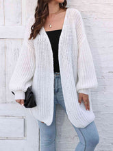 Load image into Gallery viewer, Open Front Dropped Shoulder Longline Cardigan
