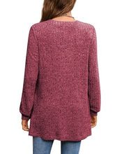 Load image into Gallery viewer, Slit Notched Pocketed Long Sleeve T-Shirt
