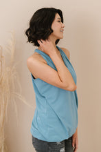 Load image into Gallery viewer, Zenana Cherished Time Full Size Surplice Top in Blue Grey
