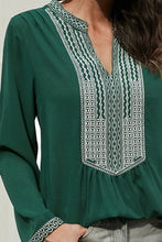 Load image into Gallery viewer, Front Embroidery Long Sleeves Blouse
