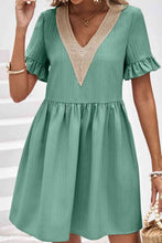Load image into Gallery viewer, V-Neck Flounce Sleeve A-Line Dress
