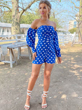 Load image into Gallery viewer, Polka Dot Off-Shoulder Romper
