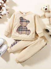 Load image into Gallery viewer, Plaid Bear Graphic Tee and Plaid Print Pants Kit
