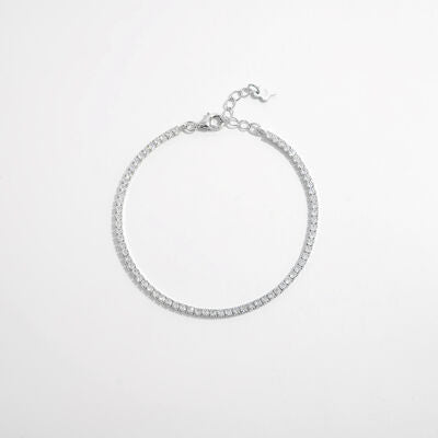 925 Sterling Silver Inlaid Zircon Bracelet