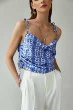 Load image into Gallery viewer, Printed Side Drawstring Tie-Shoulder Cami
