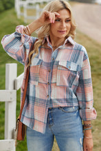 Load image into Gallery viewer, Plaid Dropped Shoulder Shacket
