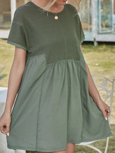 Load image into Gallery viewer, Waffle Knit Gathered Detail Spliced Dress
