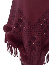 Load image into Gallery viewer, Fringe Geometric Cape Sleeve Poncho
