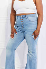 Load image into Gallery viewer, Vibrant MIU Full Size Jess Button Flare Jeans
