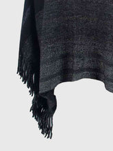 Load image into Gallery viewer, Striped Boat Neck Poncho with Fringes
