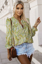 Load image into Gallery viewer, Printed Frill Flounce Sleeve Shirt
