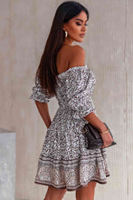 Load image into Gallery viewer, Printed Off-Shoulder Pleated Dress
