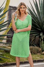 Load image into Gallery viewer, V-Neck Dolman Sleeve Slit Knit Dress
