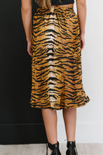 Load image into Gallery viewer, SHOPIRISBASIC Eye of the Tiger Satin Midi Skirt
