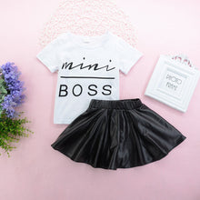 Load image into Gallery viewer, Girls MINI BOSS Graphic Tee and Skirt Set
