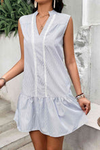 Load image into Gallery viewer, Notched Neck Ruffle Hem Sleeveless Dress
