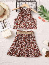 Load image into Gallery viewer, Floral Tank and Ruffle Hem Skirt Set
