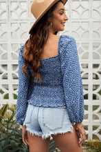 Load image into Gallery viewer, Floral Smocked Balloon Sleeve Top
